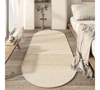 Chanxiang666 Tapis Ovale Couloir Salon entrée Moquette pour Cuisine Bureau Salon Protection du Sol, Couloir, Passage, Chambre, Le Hall, géométrie Japonaise Ovale 100x170cm