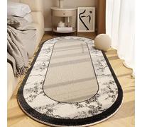 Chanxiang666 Tapis Salon Chambre à Coucher, Tapis à Poils Courts, décoration d'intérieur Tapis Lavable antidérapant, Nouvelle Peinture à l'encre Chinoise, Style Zen, Fleurs de Prunier Ovale 100x160cm