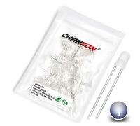 CHANZON 100 pcs 3mm Blanc Diffusé LED Diode Lumières (lentille Givrée Ronde DC 3V 20mA) Ampoule Lampes Composants Électroniques Indicateur Diodes Émettrices De Lumière