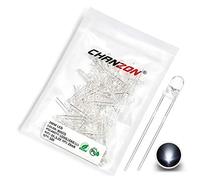CHANZON 100 pcs 3mm Blanc LED Diode Lumières (Clair Rond Transparent DC 3V 20mA) Lumineux Ampoule Lampes Composants Électroniques Indicateur Diodes Émettrices De Lumière 3millimètre