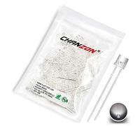 CHANZON 100 pcs 5mm Blanc Plat Top LED Diode Lumières (Lentille Transparente Claire) Lumineux Ampoule Lampes Composants Électroniques Indicateur Diodes Émettrices De Lumière