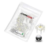 CHANZON 100 pcs 5mm Piranha SuperFlux Blanc LED Diode Lumières (Lentille ronde transparente transparente 4 broches DC 3V 20mA) Ampoule Lampes Indicateur lumineux Diodes électroluminescentes