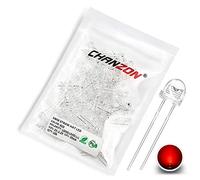 CHANZON 100 pcs 5mm Rouge Chapeau De Paille LED Diode Lumières (Lentille Transparente Claire 2V 20mA) Lumineux Ampoule Lampes Composants Électroniques Indicateur Diodes Émettrices De Lumière