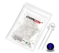 CHANZON 100 pcs 5mm Violet Chapeau de Paille LED Lumières à Diode (Lentille Transparente Violette 3V 20mA) Ampoule Lumineuse Lampes Composants Électroniques Indicateur Diodes Émettrices De Lumière
