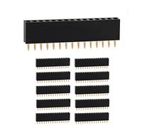 CHANZON en-tête de Broche 15 pin x 10 pièces pin d'en-têtes Femelles Droit Une Seule rangée épingles carrées Plaqué Or Pas de 2,54mm pour PCB, Arduino Gpio, connecteur, Machine, Planche à Pain