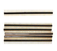 CHANZON en-tête de Broche 40 pin x 5 pièces pin d'en-têtes mâles Droit Une Seule rangée épingles Rondes Plaqué Or Pas de 2,54 mm Sécables pour PCB, Arduino Gpio, connecteur, Machine