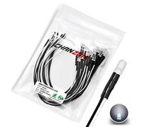 CHANZON [Fil UL] 20 pcs Pré-câblés 5mm Blanc LED Diode Lumières (lentille ronde diffuse givrée DC 12V) avec Résistance 560 ohms 1/4 W et indicateur de fil 24 AWG Diodes électroluminescentes Éclairage