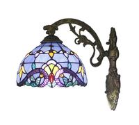 Chao Zan Applique Murale Style Tiffany, Vitrail Baroque, Bronze Antique couleur Supports et bases, Lampe Décorative Vintage pour Salon et Chambre,Douille E27 (Figure : B)