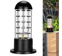 Chao Zan Borne Eclairage Exterieur Borne Lumineuse IP65 Etanche Borne Exterieur Jardin pour les jardins,chemins,pelouses,Ampoule non Incluse (Noir)