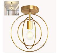 Chao Zan E27 Lampe de Plafond Vintage Plafonnier Industrielle Cage en forme Rond en Métal Plafonniers Suspension,pour Salon Salle Chambre salle à manger,hôtel,Couloir,Entrée,Allée,Décorer Maison