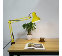 Chao Zan Lampe de Bureau à Pince Lampe de Chevet Table Metal Liseuse Lampe de Lecture,Apprendre Lampe de travail, Câble de 1,30 m avec Interrupteur,E27 Ampoule Non Incluse，Jaune