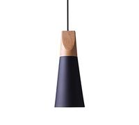 Chao Zan Lustre E27 LED Moderne Simple pendentif Light Métal Suspension Abat-jour Luminaire Design Plafonnier Industriel Rétro Eclairage Decoratif Salon Couloir,Bar,entrepôt/grange -Noir