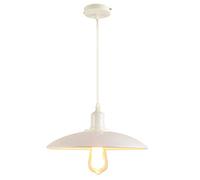 Chao Zan Lustre E27 LED Moderne Simple pendentif Light Métal Suspension Abat-jour Luminaire Design Plafonnier Industriel Rétro Eclairage Decoratif -Blanc