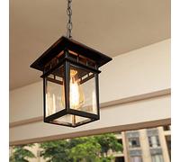 Chao Zan Plafonnier Européenne Simplicité Retro Industrial Ceiling Lamp Shade Balcon IP44 Extérieur Pendentif Lampe Couloir Cour Villa Gazebo Suspendues Traditionnelle en Verre en Métal E27