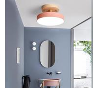 Chao Zan Plafonnier LED,Lustre 13W LED Dimmable 3000k/4000k/6000k, Moderne Cuisine Salon Suspension Luminaire pour Cuisine,Balcon, Couloir, Cuisine, Salon Φ180mm (Rose)
