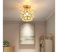 Chao Zan Suspension Luminaire,Métal design Pétales Abat-jour Lampe Plafonnier Industrielle en Luminaires Suspension 27 Lampe d'Eclairage pour Couloir salle à manger Cuisine (Couleur or)