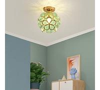 Chao Zan Suspension Luminaire,Métal design Pétales Abat-jour Lampe Plafonnier Industrielle en Luminaires Suspension 27 Lampe d'Eclairage pour Couloir salle à manger Cuisine (Couleur Vert)