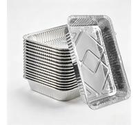 CHAOHAOKE Lot de 10 poêles d'égouttement XXL en aluminium - 34 x 25 cm - 2900 ml - Récupérateur de graisse jetable pour barbecues à gaz, grilles à charbon et fours