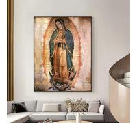 CHAOJIART Impression sur toile représentant une dame de Guadalupe au Mexique, affiche et tableau mural pour décoration d'intérieur, 40 x 60 cm, cadre intérieur