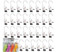 CHAOTEMAI 30 Pièces Cintre Pince Acier Inoxydable Cintres Pinces Antidérapant Cintres Pantalons avec Crochets Pince a Linge Rotation à 360° pour Pantalon Chaussures Serviette Chaussettes