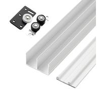Chaoyilian Rails de Portes coulissantes,Kit Porte coulissante Double Rail de fenêtre,Kit Rail pour Porte De Placard Coulissantes,Fonctionnement Fluide,Antirouille,pour Portes Pliantes