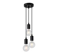 ChaoZan 3 flammes Suspension Industrielle Éclairage de plafond Suspensions Lustre Plafonniers Simplicité Design Edison Métal Lustre Suspension, lampe de table à manger, Repas lustres, Noir