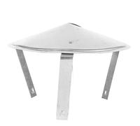 Chapeau Anti-pluie Rond pour Cheminée en Acier Inoxydable Argenté | Conception Inclinée Monobloc, Protège les Conduits Pluie et Neige, Installation Facile sur Tuyau Rond