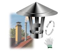 Chapeau Capot Cheminée 50~300 Mm Hotte De Cheminée En Acier Inoxydable 201, Housse De Pluie Et De Neige, Sortie De Toit Pour Un Poêle À Bois Ou Chaudière Au Fioul(200 mm-7.9 in)