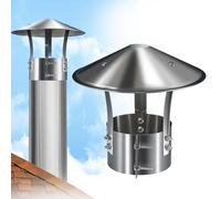 Chapeau Cheminée Rond, 75/90/100/110/125/150/160/180/200mm Capot de Cheminée, Hotte de Ventilation, Couvercle Anti Pluie pour Toit Extérieur(125mm/4.9in)
