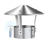 Chapeau Cheminée Rond Acier Inoxydable 75mm 125mm 180mm 200mm, Chapeau de Cheminée Pluiede Pluie, Chapeau Conduit de Fumée, Hotte de Cheminées Réglable, pour Tuyaux de Poêle Conduit(180mm)