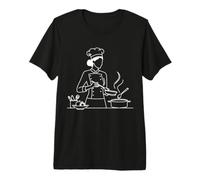 Chapeau Cuisinier Line Art Cuisinier T-Shirt Haut de Gamme