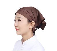 Chapeau de chef barista pour femme - Foulard de cuisine triangulaire réglable de couleur unie pour uniforme de boulanger, bandana pour restaurant japonais, serveuse (café, 5 pièces)
