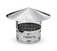 Chapeau de Cheminée 230 mm en Acier Inoxydable avec Grille Anti-Oiseaux - Capot Pare-Pluie INOX pour Conduit de Fumée, Cheminée et Ventilation - Denvel®