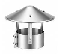 Chapeau de Cheminée 304, Pare Pluie Rond pour Conduit avec Fixation Double Vis, Couvercle d'Évacuation pour Poêle à Bois et Foyer(130mm)