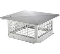 Chapeau de cheminée, 431,8 x 431,8 mm, couvercle de cheminée en acier inoxydable 304, difficile à renverser, accessoires pratiques et installation facile, s'adapte aux couvercles de conduit en treilli