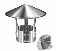 Chapeau de Cheminée 75 90 100 110 125 130 mm en Acier Inoxydable 210, Réglable Couvercle de Pluie de Toit, Conique Hotte de Pluie de Neige pour Conduit de Fumée(110 mm)