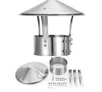 Chapeau de Cheminée Acier Inoxydable, Chapeau Capot Cheminée Chapeau, Anti-Pluie Et Neige, Hotte de Ventilation pour Cheminee Ou Fumisterie Poele Exterieur Tubage(180mm(7.1in))
