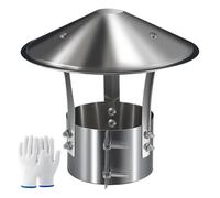 Chapeau de cheminée acier inoxydable Tuyau de poêle chapeau argenté réglable et Reinforced rond Protection de cheminée, 3pouce 5.9pouce 8.3pouce 12.4pouce pour Exist conduit Tile Brick Clay(4.3in)