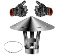 Chapeau de Cheminée anti Pluie 80/100/120/150/180/200mm, Réglables Chapeau de Ventilation,Couvercle de Cheminée Pour Tuyau de Fumée, Anti-Pluie Et Neige(120mm/4.72in)