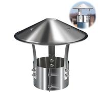 Chapeau de Cheminée anti Pluie Chapeau Cheminée de Toit en Acier Inoxydable 201, Ø 75 90 100 110 125 150 160 180 200 mm, pour Cheminee ou Fumisterie Poele Exterieur Tubage(180mm/7in)