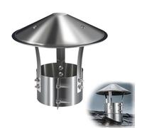 Chapeau de Cheminée Anti Pluie et Neige pour Fumisterie Poele Exterieur, Acier Inoxydable 304, Couvercle de Cheminée, Rond, Chapeau d'aération de Toit, 75 mm-315 mm(7in(180mm))