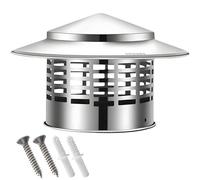 Chapeau de Cheminée anti Pluie Inox, 75/100/110/160/200/220/250/300mm Couverture de Conduits de poêles, Pare Pluie & Anti-Oiseaux pour Poêle à Bois, Cheminée et Sortie de Toit(250mm/9.8in)