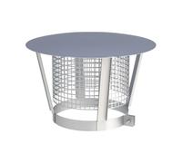 Chapeau de cheminée avec grille de protection anti-oiseaux et anti-étincelles double paroi- TEC-DW-Classic 200 mm