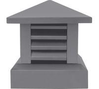 Chapeau de cheminée - Carré - Alliage d'aluminium - Pour cheminées jusqu'à 25,5 x 25,5 cm - Gris foncé