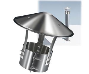 Chapeau de Cheminée, Chapeau Conduit de Fumée, Pare-Pluie Rond pour Poêle | Poêle à Bois, Sortie de Toit, Fixation à Vis, Conduit Rond, Pare-Pluie, Ventilation Ouverte(125mm/4.92in)
