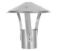 Chapeau de Cheminée Conique en Acier Inoxydable Anti-pluie Extérieur | Forme Parapluie Argentée, pour Conduits Ronds, Dissuade les Animaux, Adaptée aux Sorties de Poêle et Cheminées Extérieures