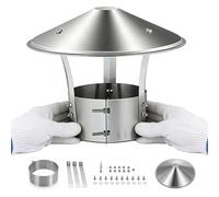 Chapeau de Cheminée Conique Inox 304, Capuchon de Pluie Toit Ventilation | Couvercle Bloque Débris de Réglable, Hotte d'aération Cheminée Conique pour Extérieur Poele Granulés Bois Pellet(130mm)