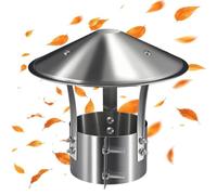 Chapeau de Cheminée Conique Réglable, Capuchon Cheminée Acier Inoxydable | Capot Tuyau Fumée pour Poêle À Bois et Granulés, Housse de Pluie Robuste, Hotte d'aération Évacuation D'air Optimale(125mm)