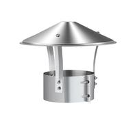 Chapeau de cheminée, échappement en acier inoxydable, tuyau d'échappement, cheminée extérieure (argent brillant)，125mm