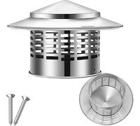 Chapeau de cheminée en acier inoxydable 304 capuchon coupe-vent | Et imperméable rond, couverture for 4 5 6.3 7. 10 11 16 20 22 Cm,(10 cm)